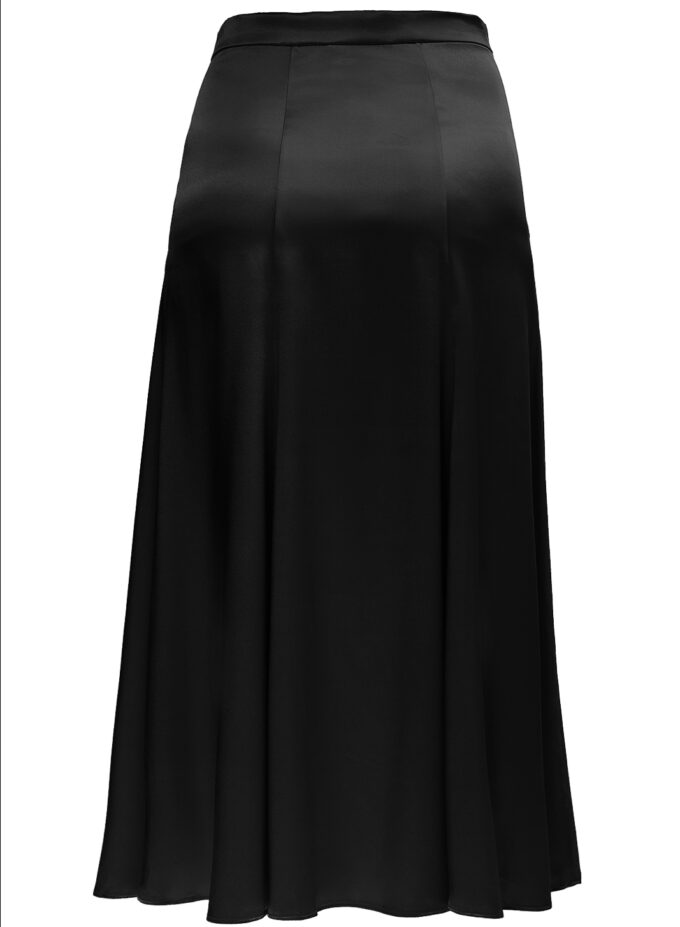 Silk Flared Skirt In Black