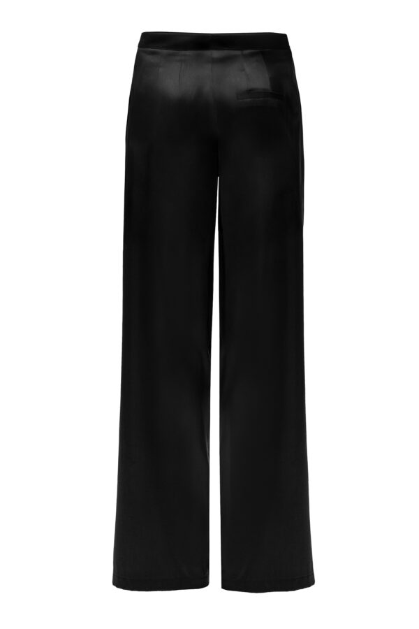 Silk High-Waisted Trousers In Black - Image 7