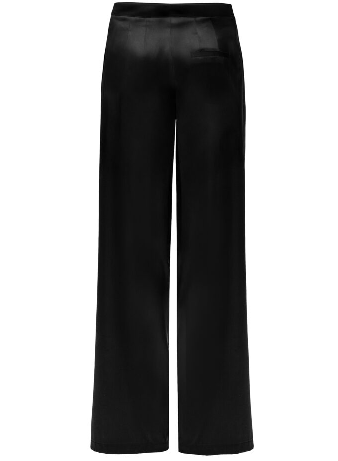 Silk High-Waisted Trousers In Black
