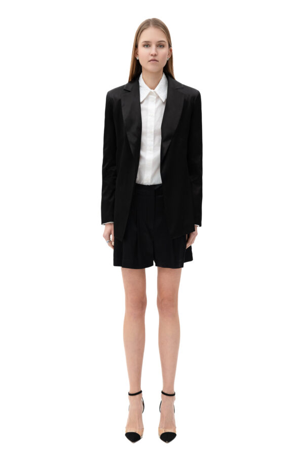 Silk Blazer In Black - Image 2