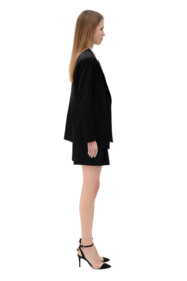 Silk Blazer In Black - Image 3