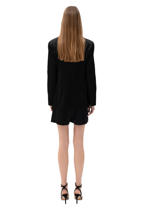 Silk Blazer In Black - Image 4