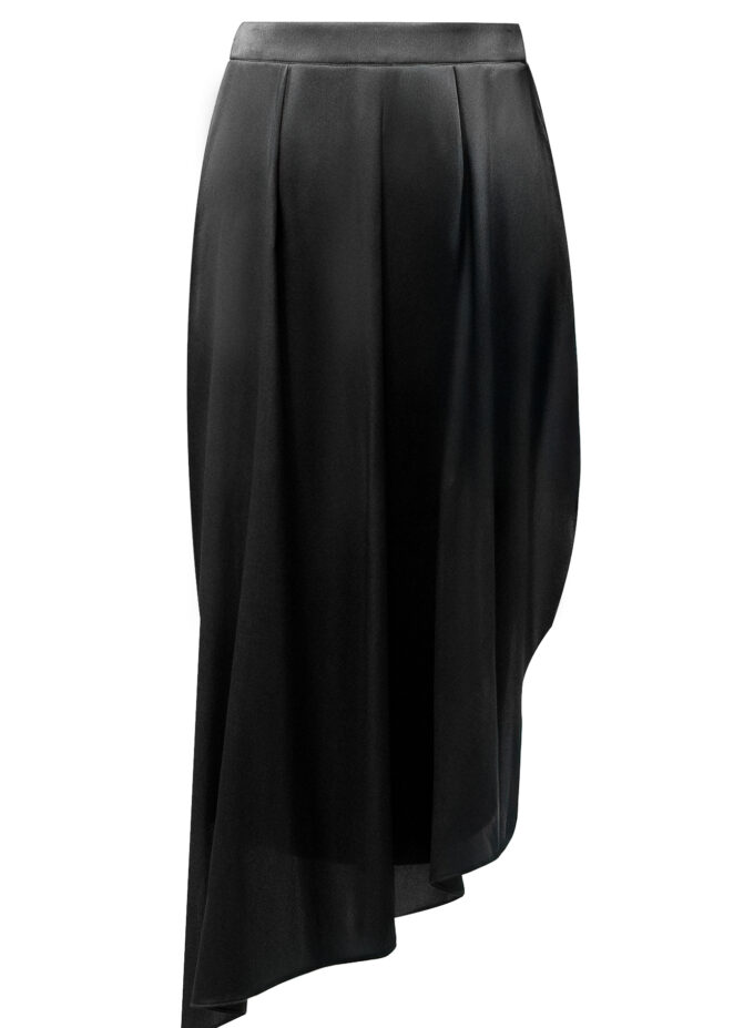 Silk Asymmetric Skirt In Black