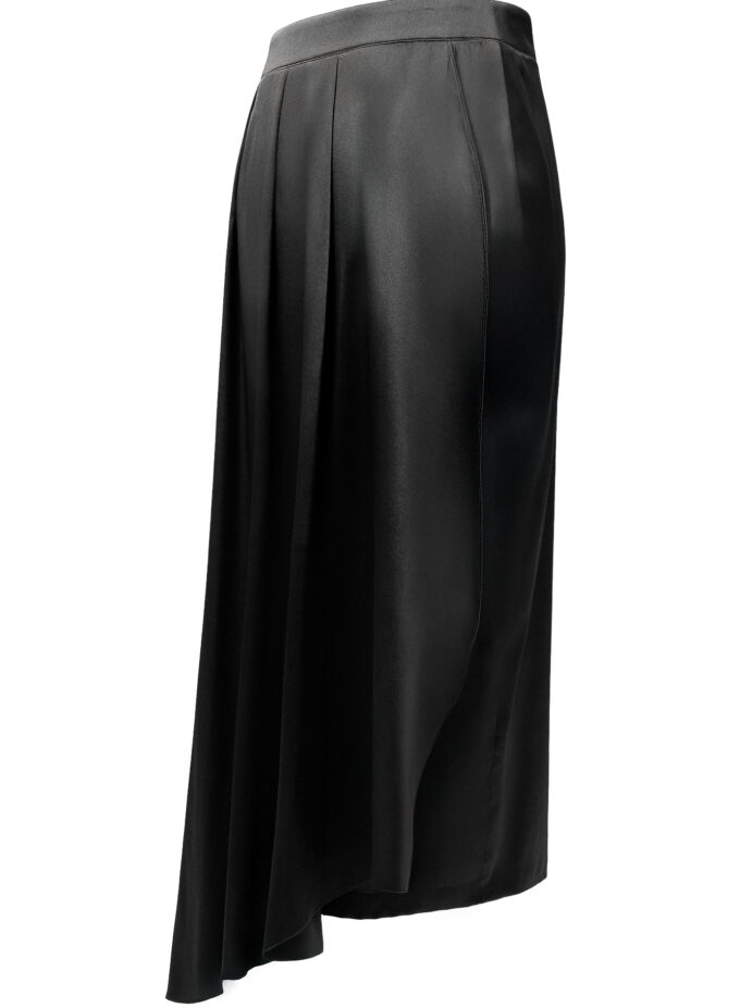 Silk Asymmetric Skirt In Black