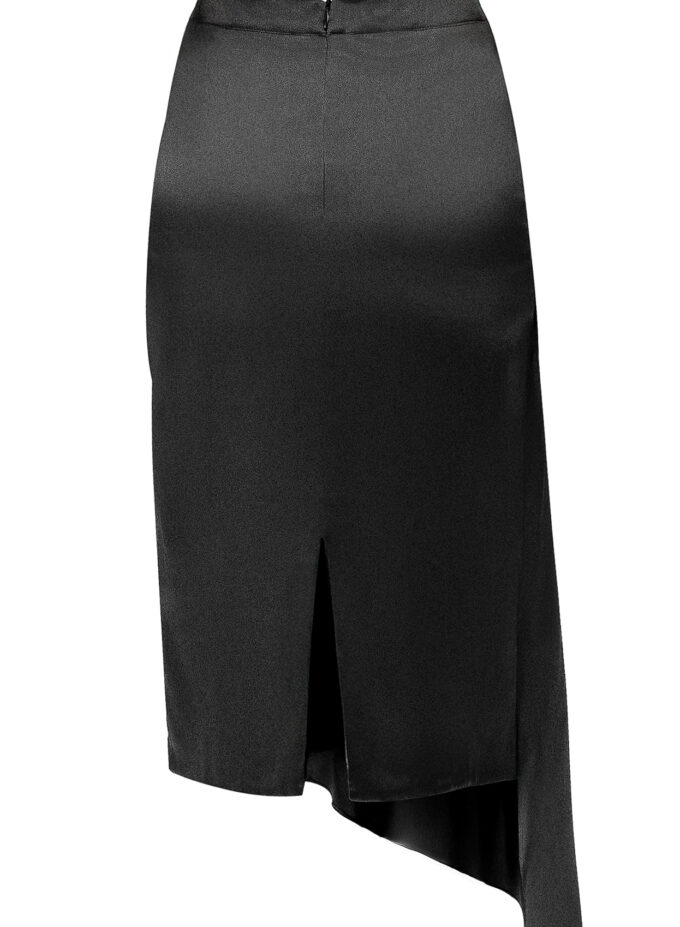 Silk Asymmetric Skirt In Black