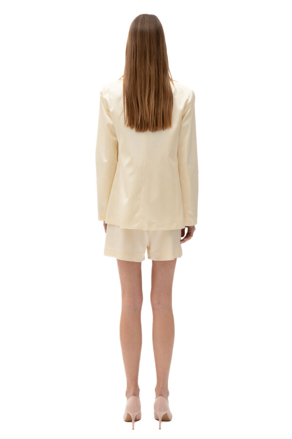 Silk Blazer In Cream - Image 5
