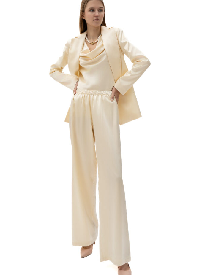 Silk Blazer In Cream