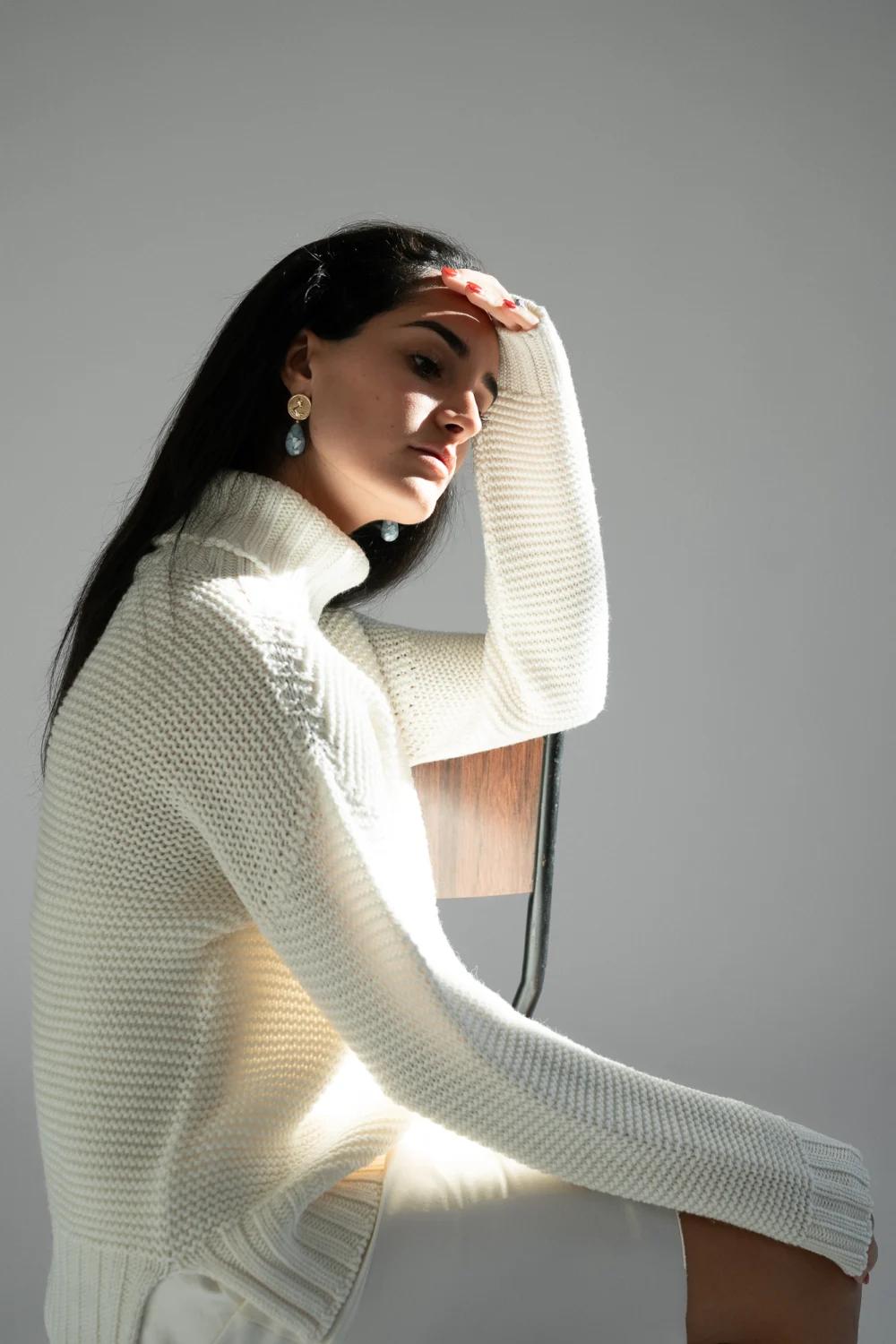 Incantevole Milano Winter Edit — cream knitted turtleneck